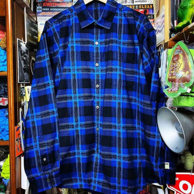 BEAMS SSZ NEIL SHIRT BLUE CHECK M シャツ