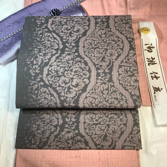 新品未使用品　西陣織　京都イシハラ謹製　九寸名古屋帯　正絹