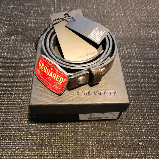 純正品大特価 DSQUARED2 ベルト ホワイトレター 腰 ブラック BLACK