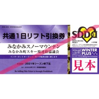 水上共通リフト券　4枚(スキー場)
