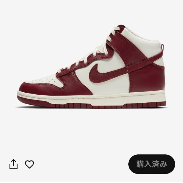 NIKE(ナイキ)のNIKE DUNK HIGH TEAM RED WMNS 24.5cm レディースの靴/シューズ(スニーカー)の商品写真