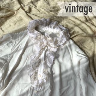 ロキエ(Lochie)の春服【vintage】古着女子　レトロ　フリル　ブラウス(シャツ/ブラウス(長袖/七分))