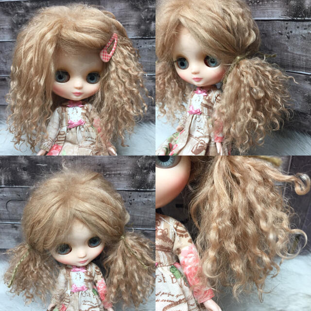 blythe_wm-040アプリコットベージュ✨ミディサイズチベットラムウィッグ