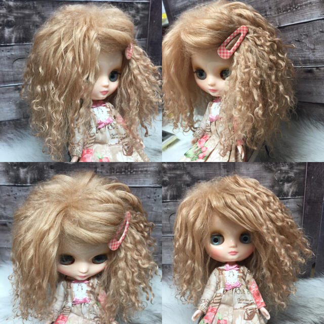 blythe_wm-040アプリコットベージュ✨ミディサイズチベットラムウィッグ