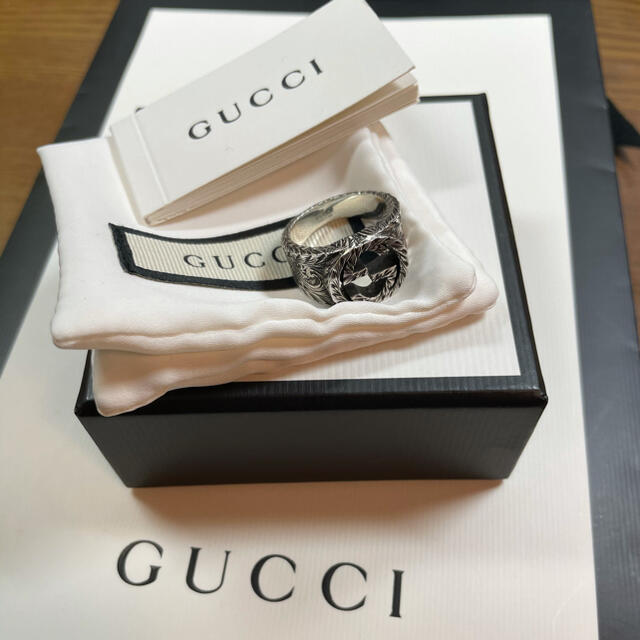 Gucci(グッチ)のグッチ インターロッキングG 燻 リング 17号 メンズのアクセサリー(リング(指輪))の商品写真