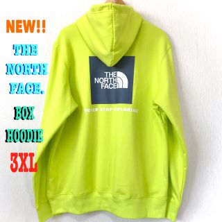 ザノースフェイス(THE NORTH FACE)のビッグサイズ ♪ 3XL相当 新品 ノースフェイス BOX パーカー 黄色 黄緑(パーカー)