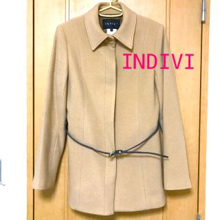 インディヴィ(INDIVI)のINDIVI（ワールド）ウール.カシミア ベージュコート  (ピーコート)