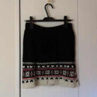 ディップドロップス(Dip Drops)のDip Drops♡雪柄ニットスカート(ミニスカート)