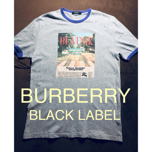 BURBERRY BLACK LABEL(バーバリーブラックレーベル)の【美品】BURBERRY BLACK LABEL  ダメージ加工Tシャツ メンズのトップス(Tシャツ/カットソー(半袖/袖なし))の商品写真