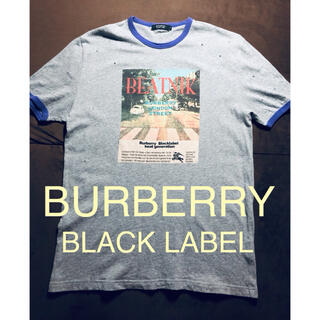 バーバリーブラックレーベル(BURBERRY BLACK LABEL)の【美品】BURBERRY BLACK LABEL  ダメージ加工Tシャツ(Tシャツ/カットソー(半袖/袖なし))