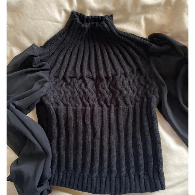 dholic(ディーホリック)の袖シースルーニット レディースのトップス(ニット/セーター)の商品写真