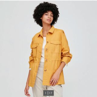 ユニクロ(UNIQLO)のユニクロ　リネンコットンシャツジャケット　Mサイズ(シャツ/ブラウス(長袖/七分))