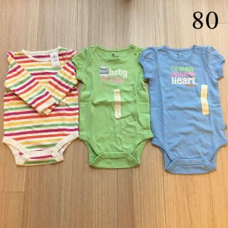 ベビーギャップ(babyGAP)の【新品】GAP80ロンパース3点セット(ロンパース)