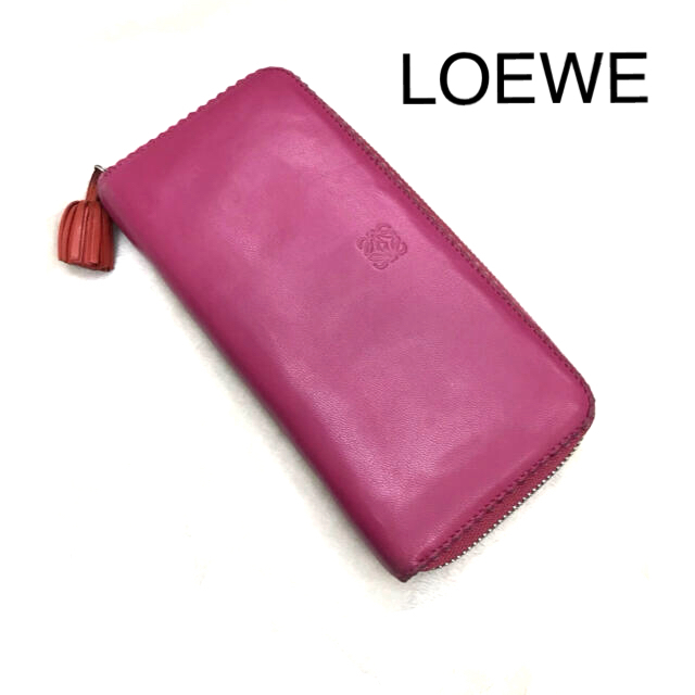 LOEWE - ロエベ ラウンドファスナー長財布 ピンクの通販 by 終了
