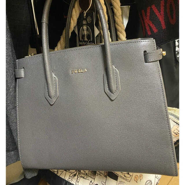 値下げFURLA トートバッグ　グレー