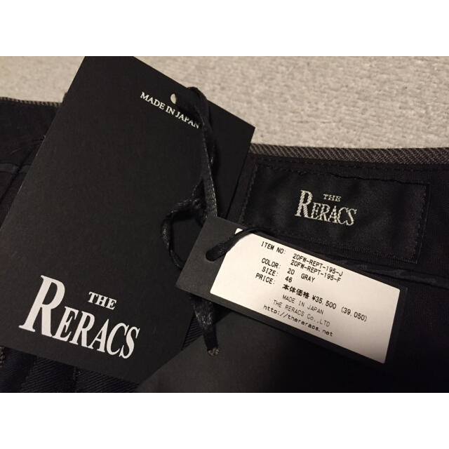 約79cm股上THE RERACS ウール モヘア テーパード スラックス グレー 20AW