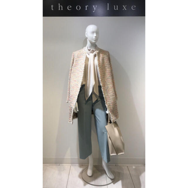 Theory 19ss ノーカラーツイードコート 定価7.6万円