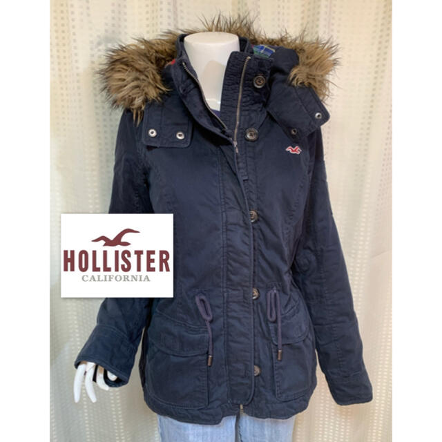 Hollister(ホリスター)のホリスターhollisterレディースジャケットジップアップコート色紺サイズM レディースのジャケット/アウター(その他)の商品写真