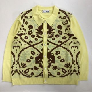 ttt_msw Persia knit polo shirt yellow(カーディガン)