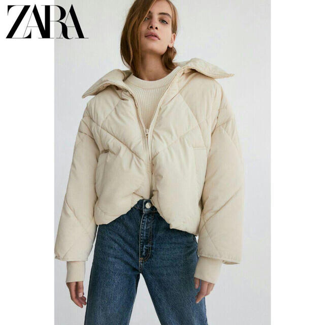 ZARA ラバー仕上げパフジャケット