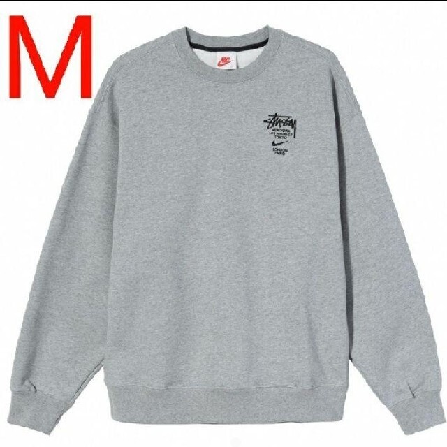 トップスMサイズ Stussy NIKE NRG ZR FLC CREW GREY