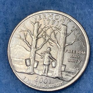 アメリカ25セント記念硬貨 Vermont 2001-4-P(貨幣)