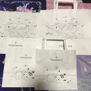 ポケモン(ポケモン)のポケモン紙袋4枚セット🎶(ショップ袋)