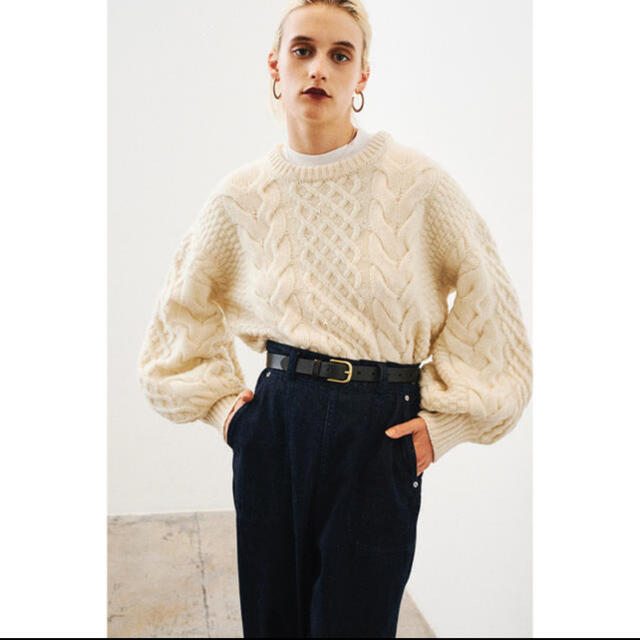CLANE  CABLE PUFF KNIT TOPS