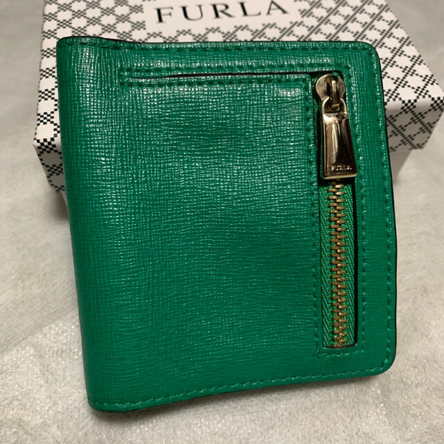 Furla - 【値下げ】FURLA 二つ折り財布 ミニウォレット グリーン レア