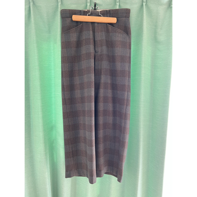 URU 19aw wool check wide pants サイズ1の通販 by しーま's shop 珍しい 1 19aw uru テーラードジャケット