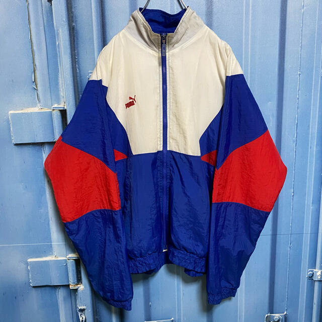 PUMA - 90s プーマ ナイロンジャケット バッグロゴ クレイジーパターン