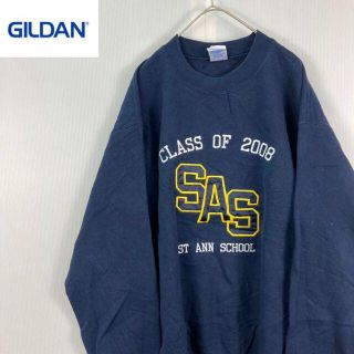 ギルタン(GILDAN)のgildanジルダンギルダンカレッジビッグロゴ刺繍スウェットスエットM古着女子(スウェット)