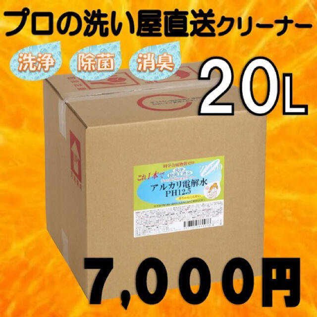 アルカリ電解水　業務用　20リットル　除菌　消臭　洗浄　【業界最安値】