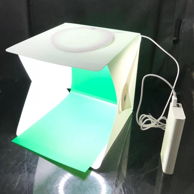 撮影ボックス 4色背景 高輝度72発円形LED USBケーブル キャリーバッグ