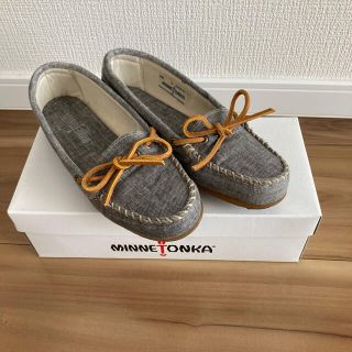 ミネトンカ(Minnetonka)のミネトンカ モカシン キャンバス  ブラック(スリッポン/モカシン)