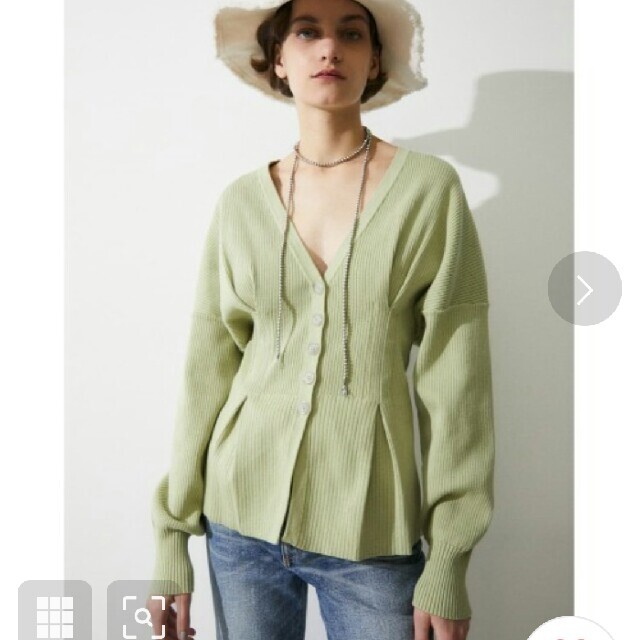 moussy(マウジー)のmoussy 今期 DROP SHOULDER RIB カーディガン レディースのトップス(カーディガン)の商品写真