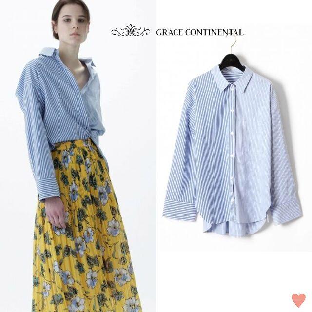 GRACE CONTINENTAL(グレースコンチネンタル)のGRACE CONTINENTAL ストライプ ビッグサイズシャツ レディースのトップス(シャツ/ブラウス(長袖/七分))の商品写真