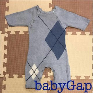 ベビーギャップ(babyGAP)のbaby gap ベビーギャップ　ロンパース　くすみブルー　綿100%☆匿名配送(カバーオール)