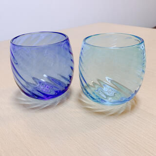 【新品未使用】琉球ガラス　かりゆしグラス　ペア(グラス/カップ)