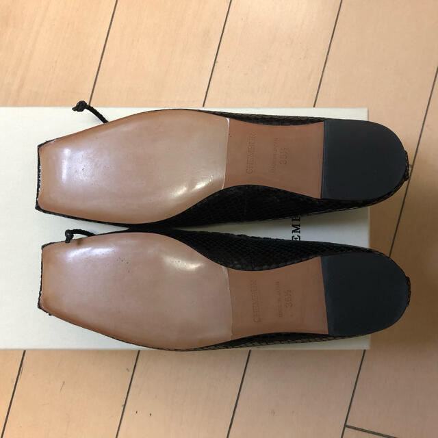 repetto(レペット)の新品⭐︎チェンバー パイソン型押しスタッズ スクエアトゥレースバレエシューズ レディースの靴/シューズ(バレエシューズ)の商品写真