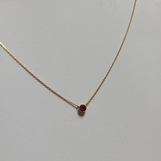 天然ルビー0.1ct K18ネックレス - ネックレス