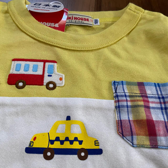 mikihouse(ミキハウス)のミキハウス ロンT Tシャツ　車　アップリケ キッズ/ベビー/マタニティのキッズ服男の子用(90cm~)(Tシャツ/カットソー)の商品写真