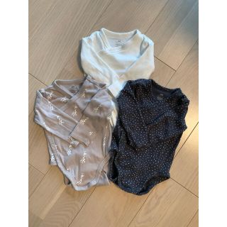 エイチアンドエム(H&M)のH&M/長袖ボディスーツ3枚セット/65-70(肌着/下着)