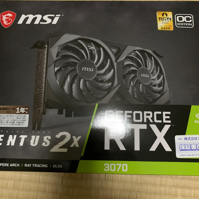 MSI GeForce RTX 3070 VENTUS 2X OC スマホ/家電/カメラのPC/タブレット(PCパーツ)の商品写真