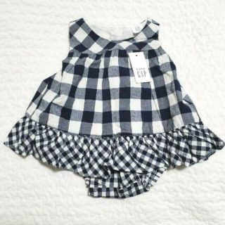 ベビーギャップ(babyGAP)の新品タグ付き・baby GAP♡ギンガムチェックロンパース(ロンパース)