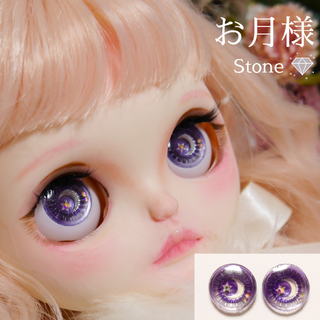 ストーン入り♡真夜中のお月様 レジン アイチップ ブライス アイシー