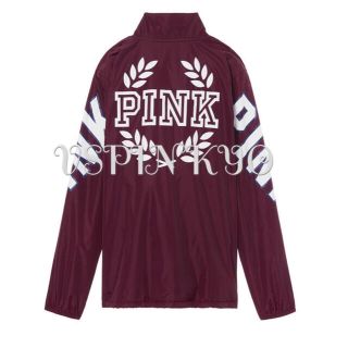 ヴィクトリアズシークレット(Victoria's Secret)のヴィクシー PINK コーチジャケット ボア ウィンドブレーカー ルビー M (ナイロンジャケット)