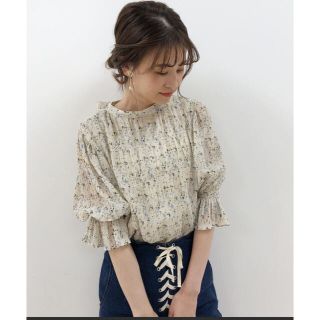 ワンアフターアナザーナイスクラップ(one after another NICE CLAUP)のZOZO限定 うしろリボンマジョリカプリーツブラウス(シャツ/ブラウス(半袖/袖なし))