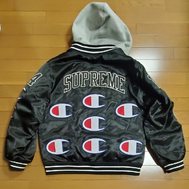 supreme champion サテン ジャケット 黒 M