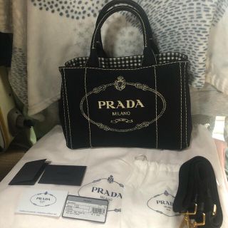 プラダ(PRADA)のプラダ　カナパ　ギンガムチェック　新品同様(ハンドバッグ)